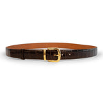 Ferrini BB6NI Alligator Straight Belt Nicotine