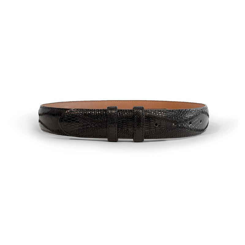 Ferrini BD5BL Lizard Patch Straight Belt Black