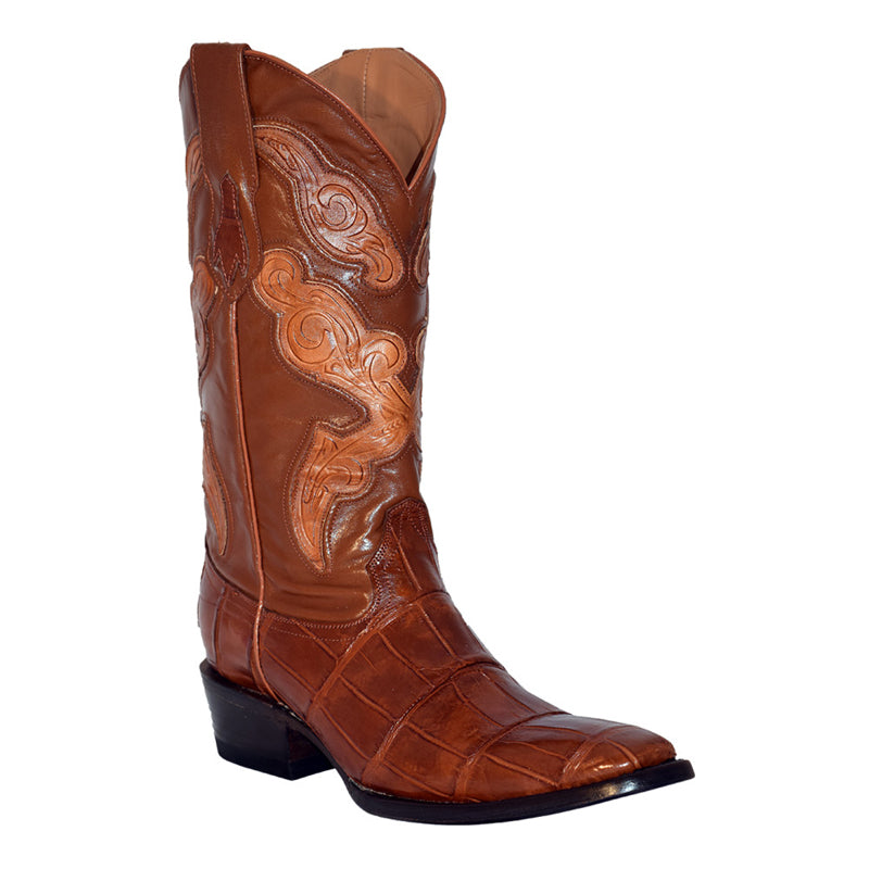 Ferrini Belly Alligator 10741-02 Exotic Boots Cognac