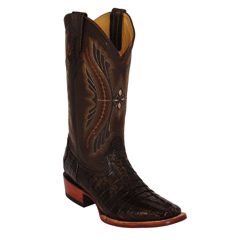 Ferrini Caiman Tail 10371-09 Exotic Boots Dark Chocolate
