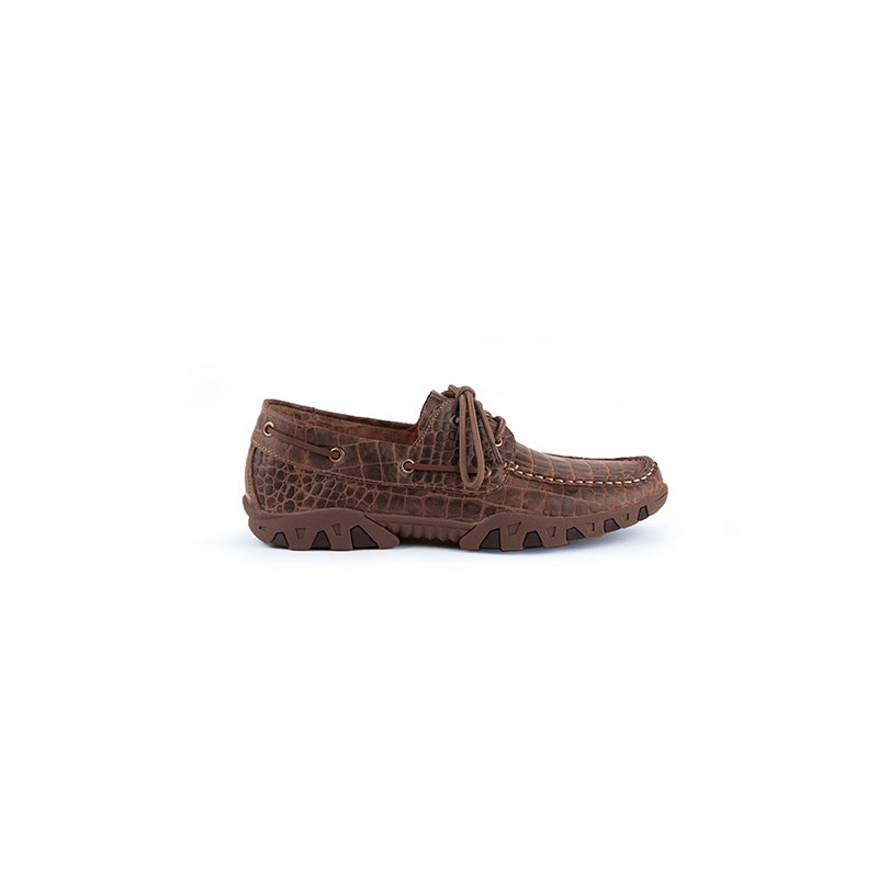 Ferrini Cowhide Print 35322-10 Round Toe Loafer Brown