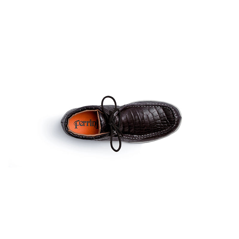 Ferrini Cowhide Print Rogue 33722-35 Round Toe Moccasin Black