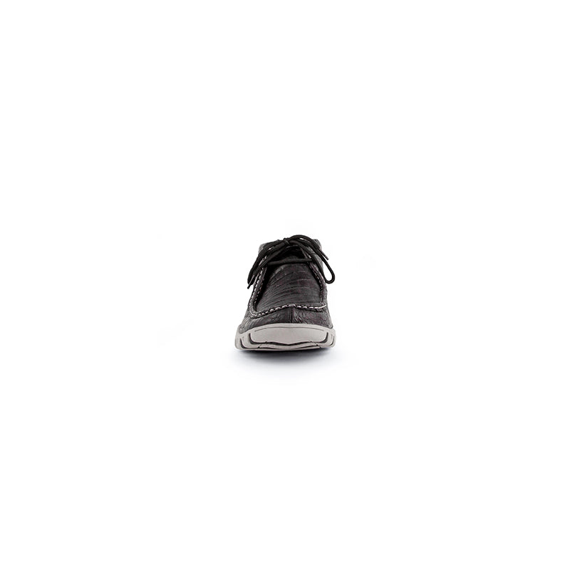 Ferrini Cowhide Print Rogue 33722-35 Round Toe Moccasin Black