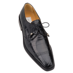 Ferrini F4089BL Alligator & Eel Cap Toe Shoes Black