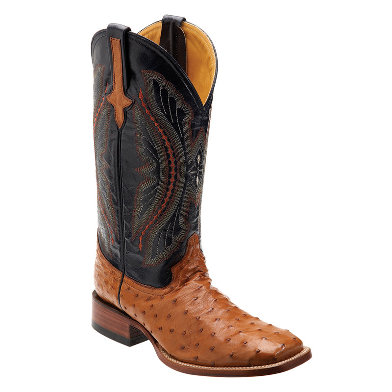 Ferrini Full Quill Ostrich 10193-02 Exotic Boots Cognac