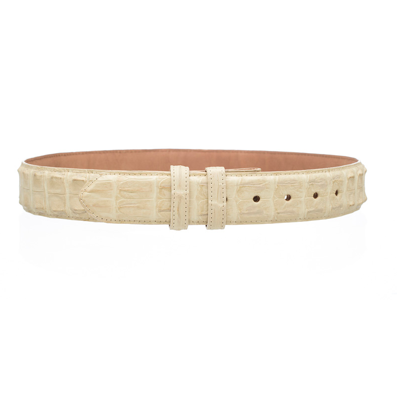Ferrini Hornback Crocodile Belt Winter White
