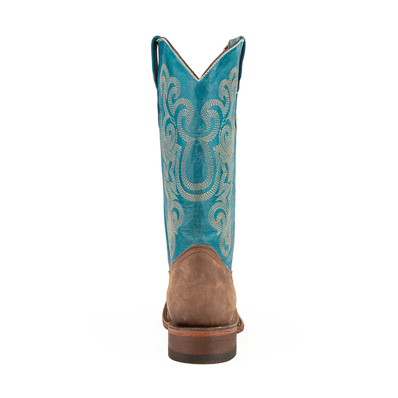 Ferrini Hunter 12693-50 Square Toe Boots Chocolate/Turquoise