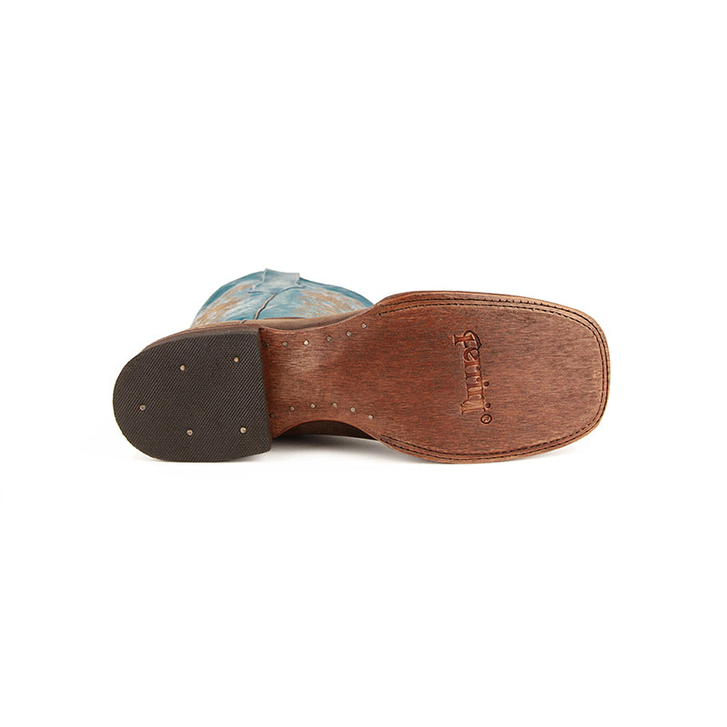 Ferrini Hunter 12693-50 Square Toe Boots Chocolate/Turquoise