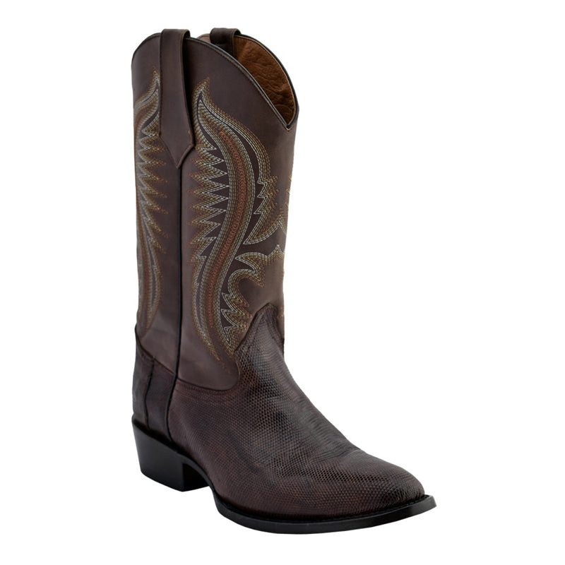 Ferrini Lizard Belly 13611-09 Exotic Boots Chocolate
