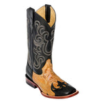 Ferrini Lizard Wingtip RL1 Exotic Boots Antique Saddle Black