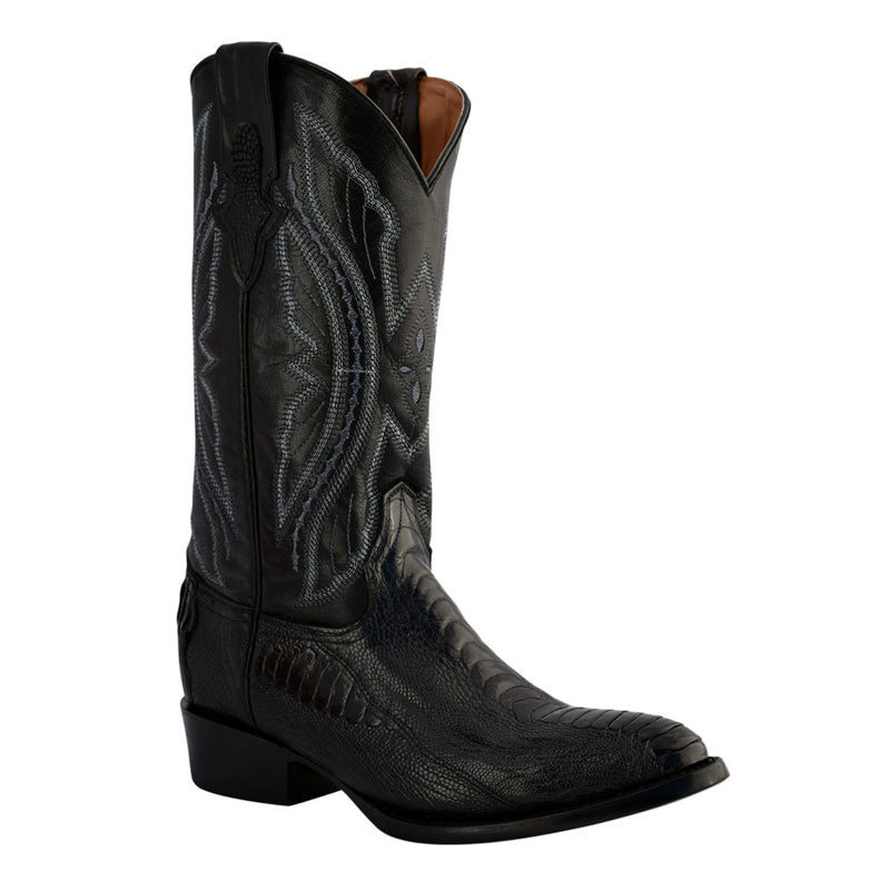 Ferrini Ostrich Leg OSL-04R Exotic Boots Black