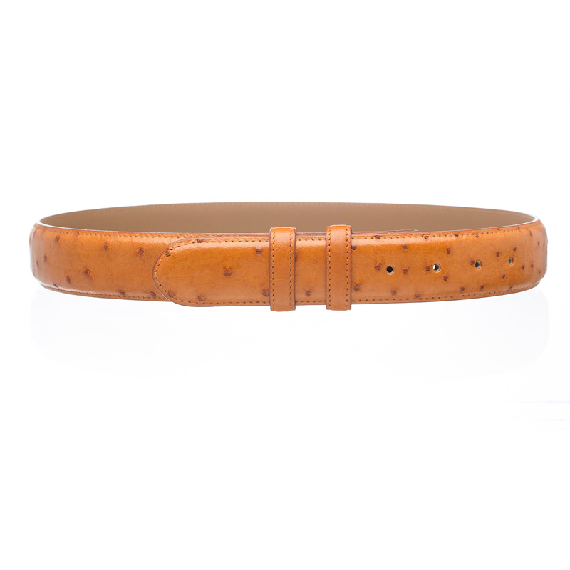 Ferrini Ostrich Quill Belt Cognac