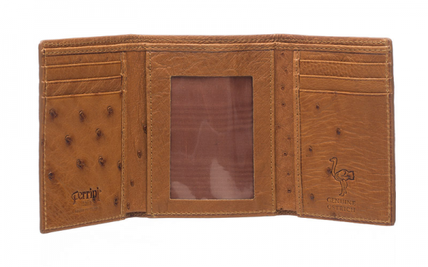 Ferrini AATF Ostrich Quill Trifold Wallet