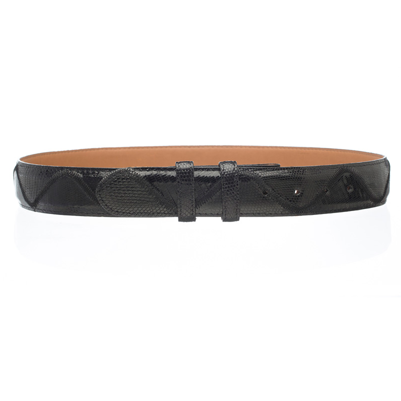 Ferrini Patchwork Lizard Belt Black