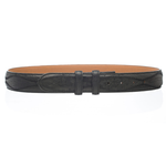 Ferrini Patchwork Ostrich Quill Belt Black