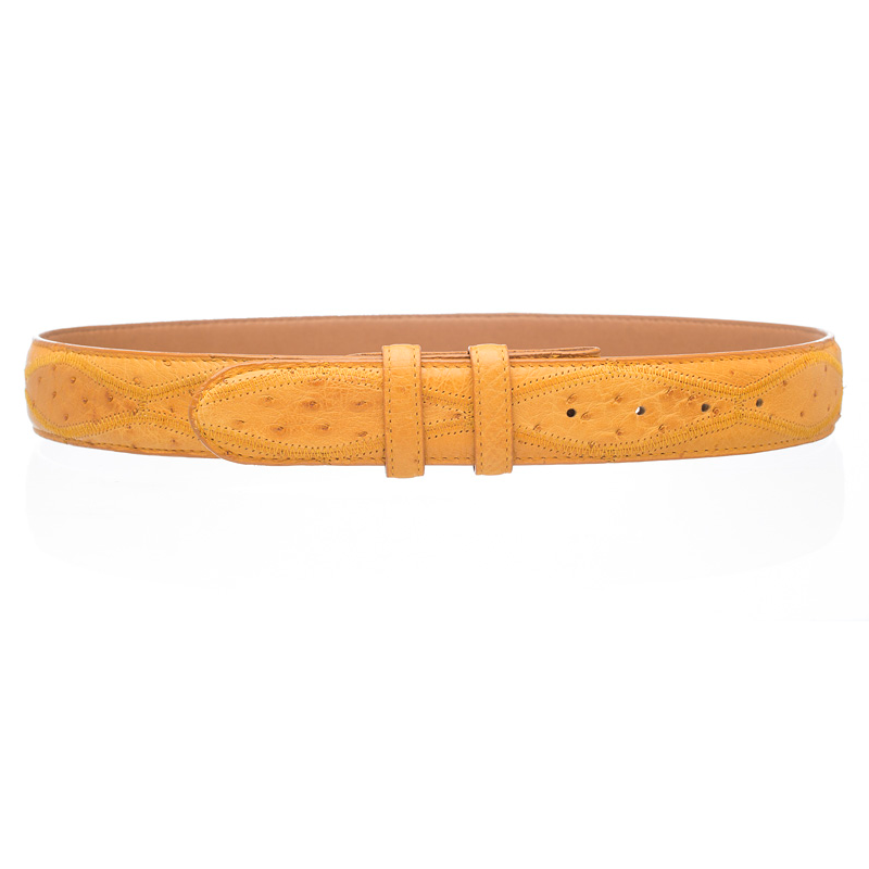 Ferrini Patchwork Ostrich Quill Belt Buttercup