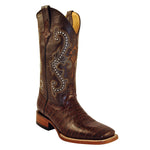 Ferrini Print Belly Gator 4079309 Cowhide Boots Chocolate