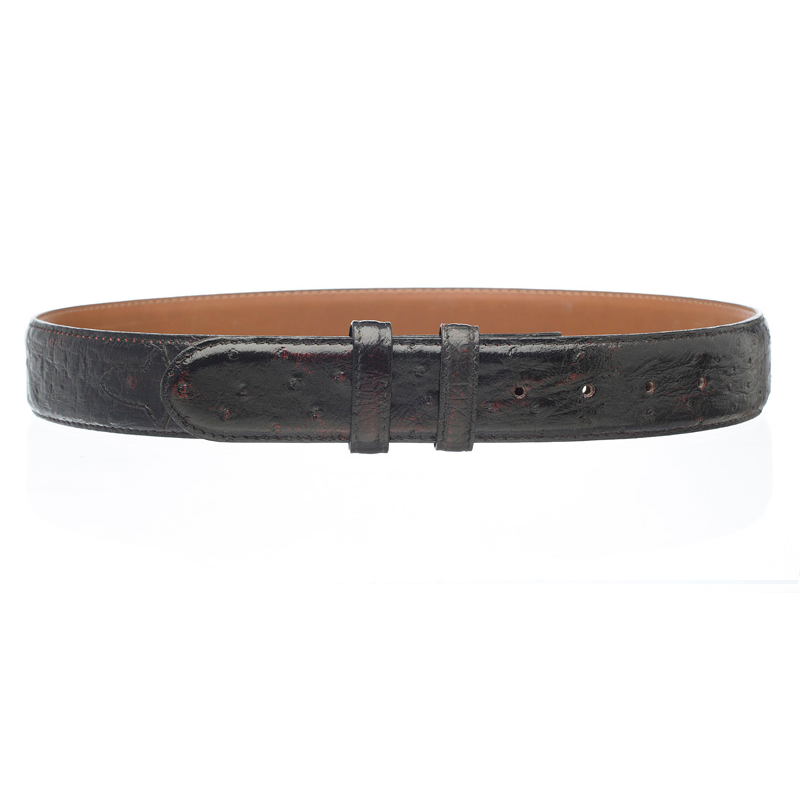 Ferrini Smooth Ostrich Quill Belt Black Cherry