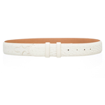 Ferrini Smooth Ostrich Quill Belt White
