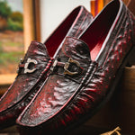 Marco Di Milano Ferrioni Ostrich Bit Loafer Black Cherry