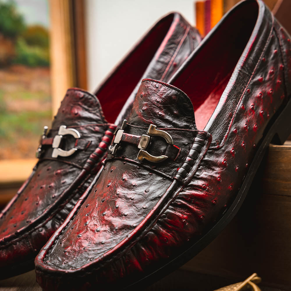 Marco Di Milano Ferrioni Ostrich Bit Loafer Black Cherry
