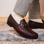 Marco Di Milano Ferrioni Ostrich Bit Loafer Black Cherry