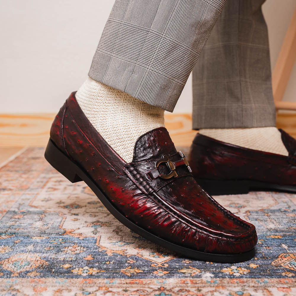 Marco Di Milano Ferrioni Ostrich Bit Loafer Black Cherry