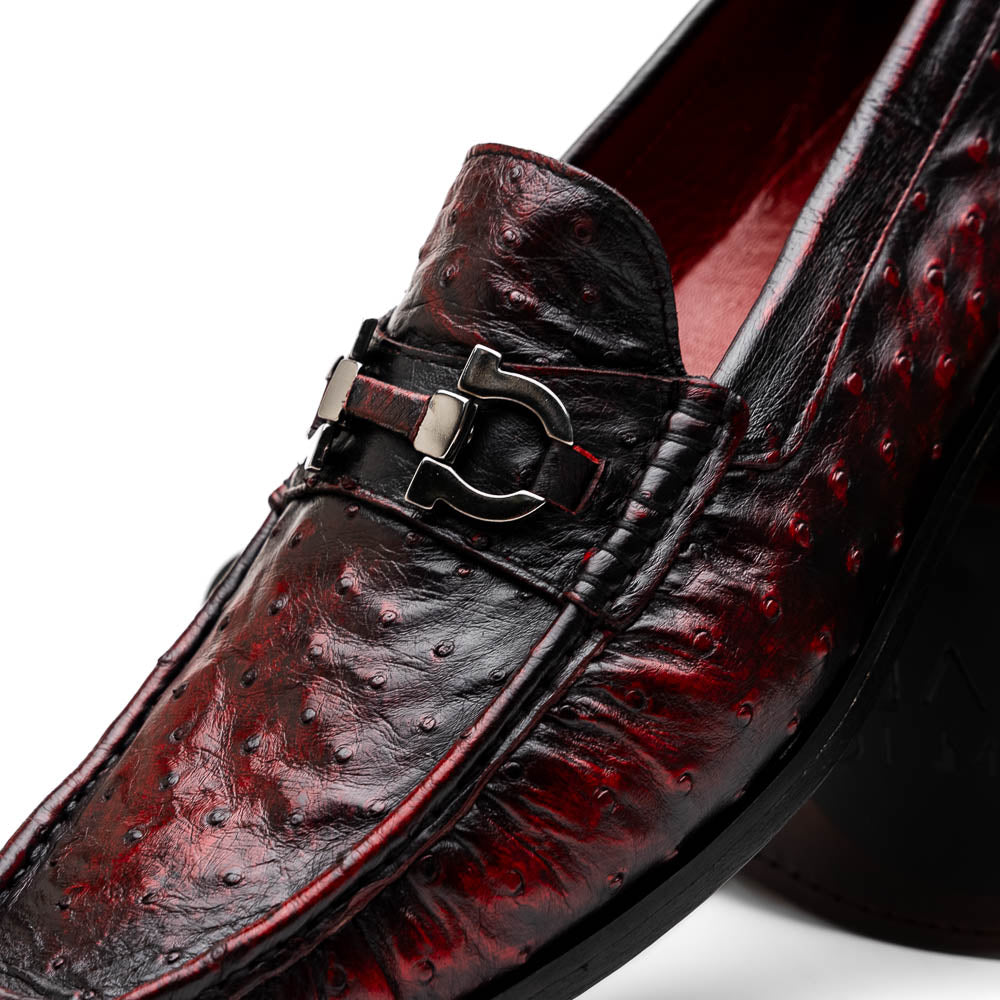 Marco Di Milano Ferrioni Ostrich Bit Loafer Black Cherry