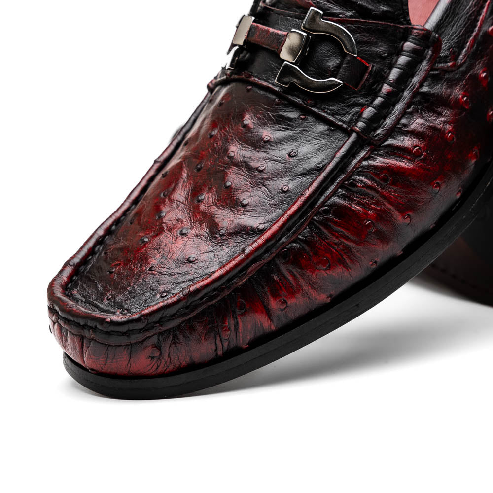 Marco Di Milano Ferrioni Ostrich Bit Loafer Black Cherry