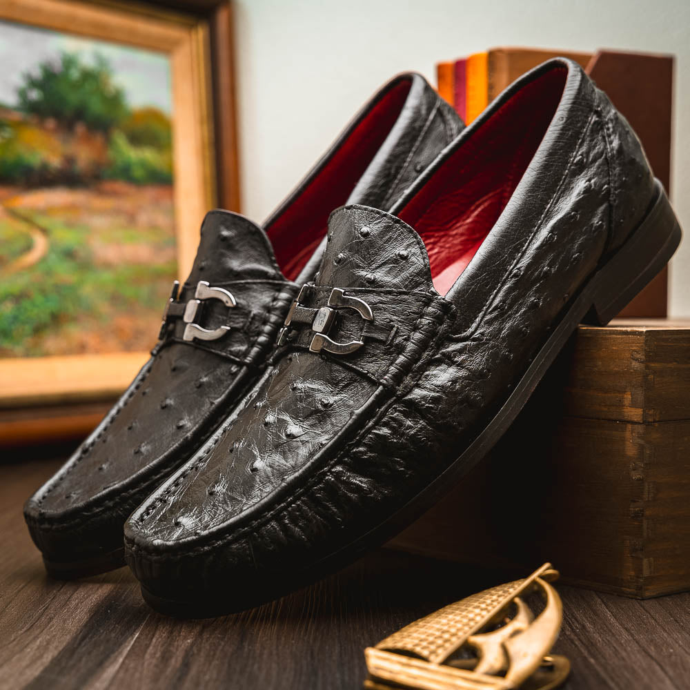 Marco Di Milano Ferrioni Ostrich Bit Loafer Black