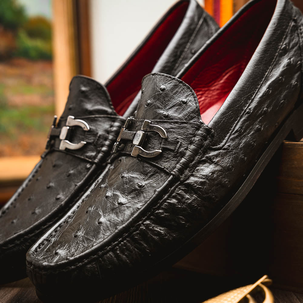 Marco Di Milano Ferrioni Ostrich Bit Loafer Black