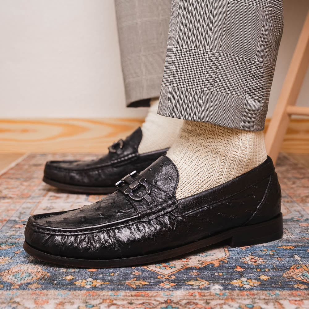 Marco Di Milano Ferrioni Ostrich Bit Loafer Black