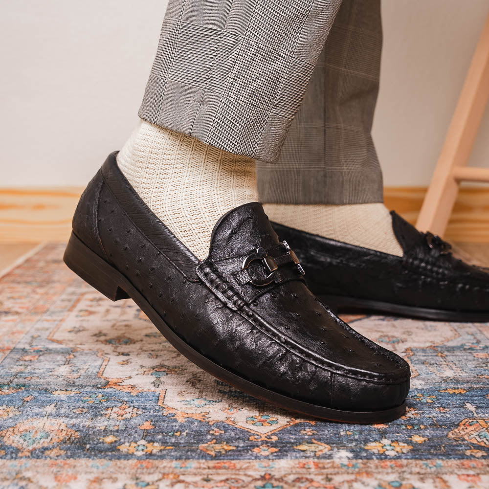 Marco Di Milano Ferrioni Ostrich Bit Loafer Black