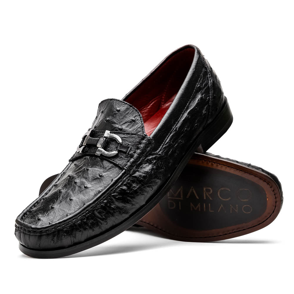 Marco Di Milano Ferrioni Ostrich Bit Loafer Black