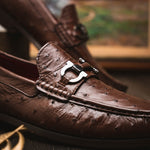 Marco Di Milano Ferrioni Ostrich Bit Loafer Brown