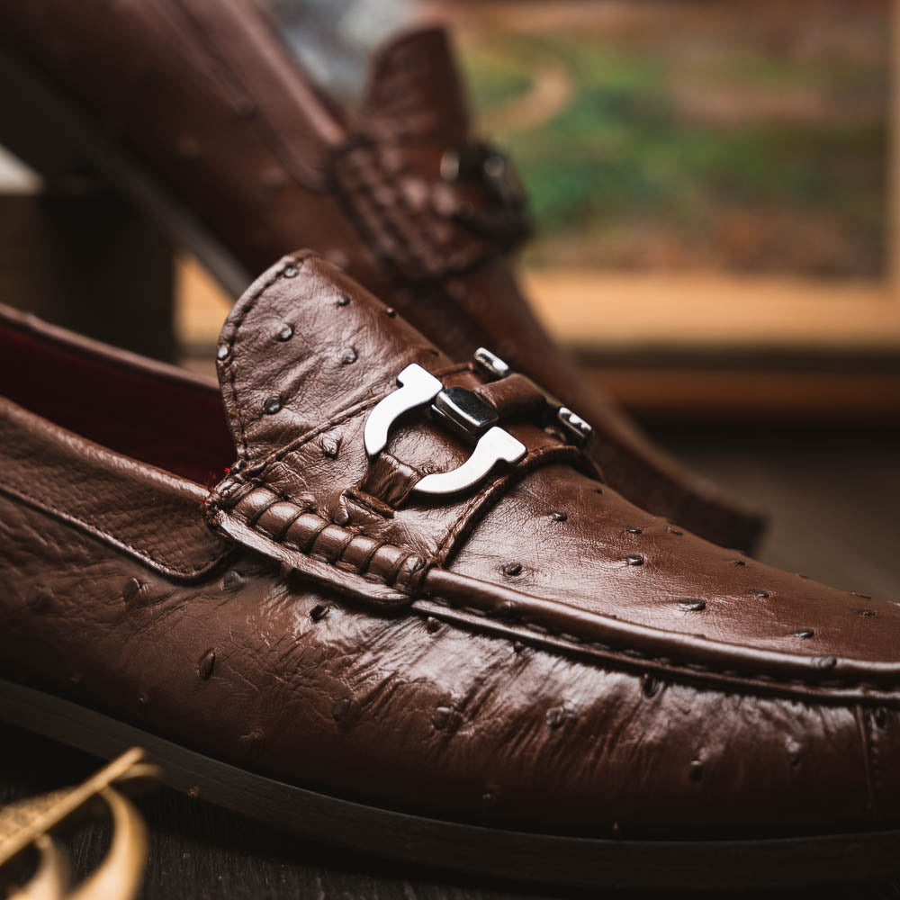 Marco Di Milano Ferrioni Ostrich Bit Loafer Brown