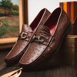 Marco Di Milano Ferrioni Ostrich Bit Loafer Brown
