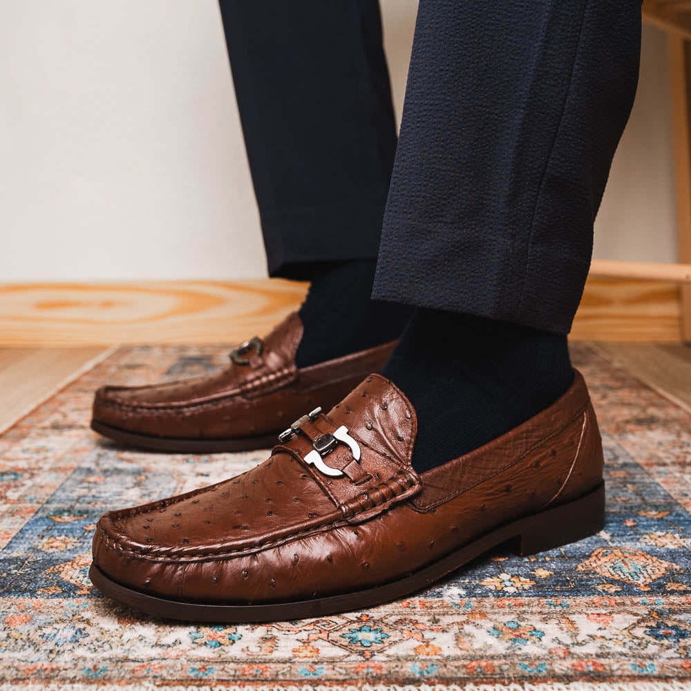 Marco Di Milano Ferrioni Ostrich Bit Loafer Brown