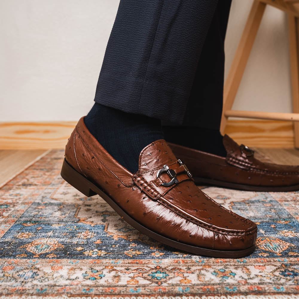 Marco Di Milano Ferrioni Ostrich Bit Loafer Brown