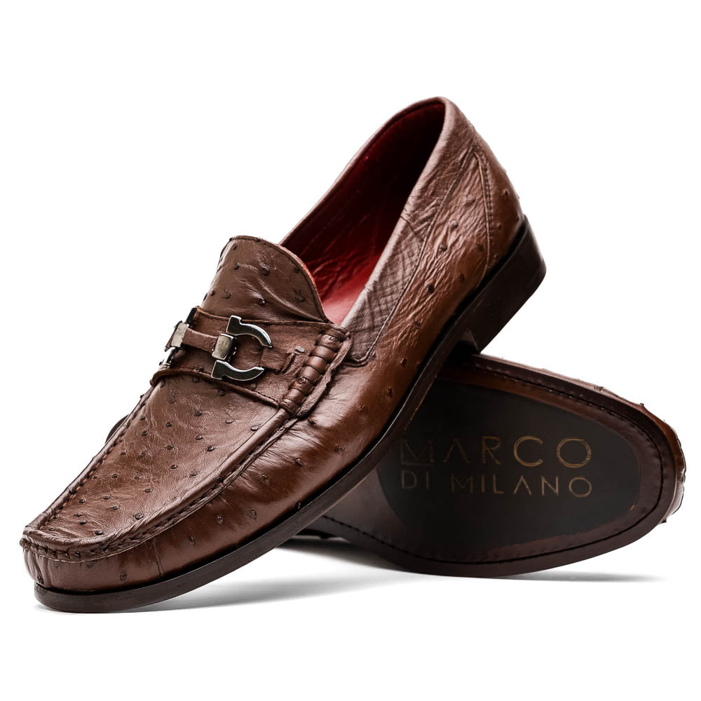 Marco Di Milano Ferrioni Ostrich Bit Loafer Brown