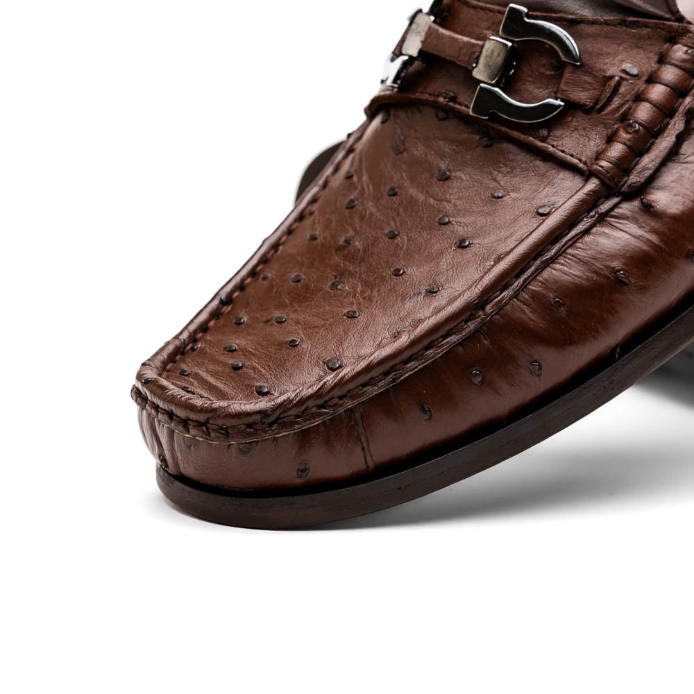 Marco Di Milano Ferrioni Ostrich Bit Loafer Brown