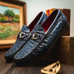 Marco Di Milano Ferrioni Ostrich Bit Loafer Navy