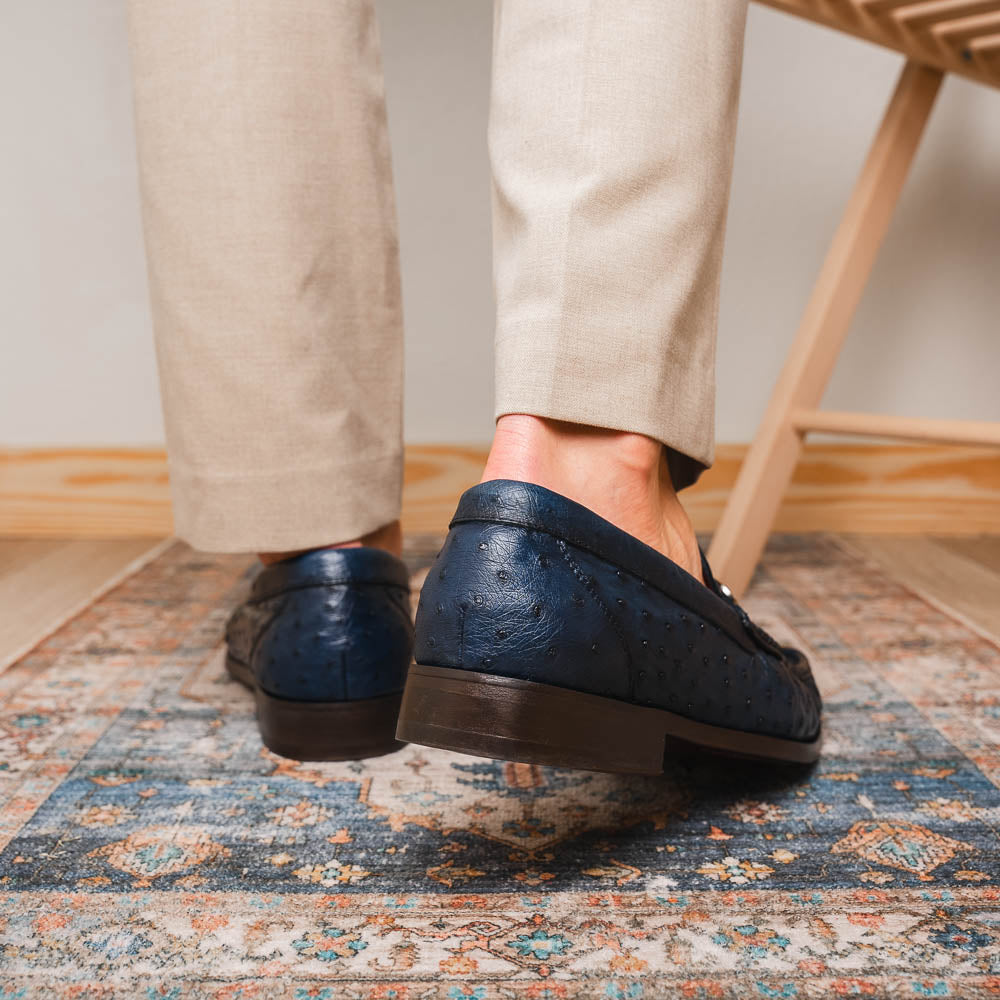 Marco Di Milano Ferrioni Ostrich Bit Loafer Navy