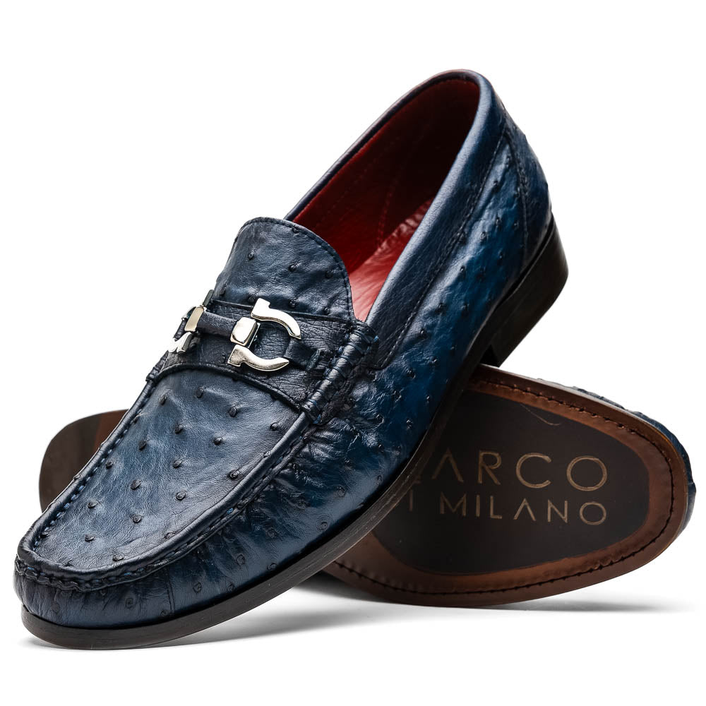 Marco Di Milano Ferrioni Ostrich Bit Loafer Navy