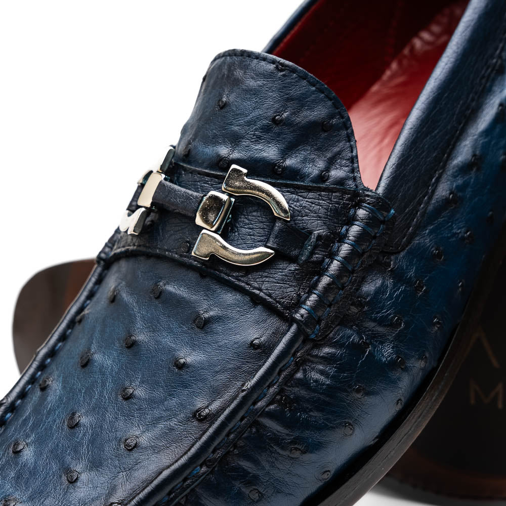 Marco Di Milano Ferrioni Ostrich Bit Loafer Navy
