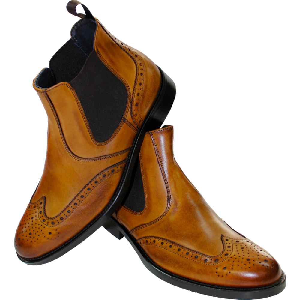 Firmani Michael Genuine Leather Boots Cognac