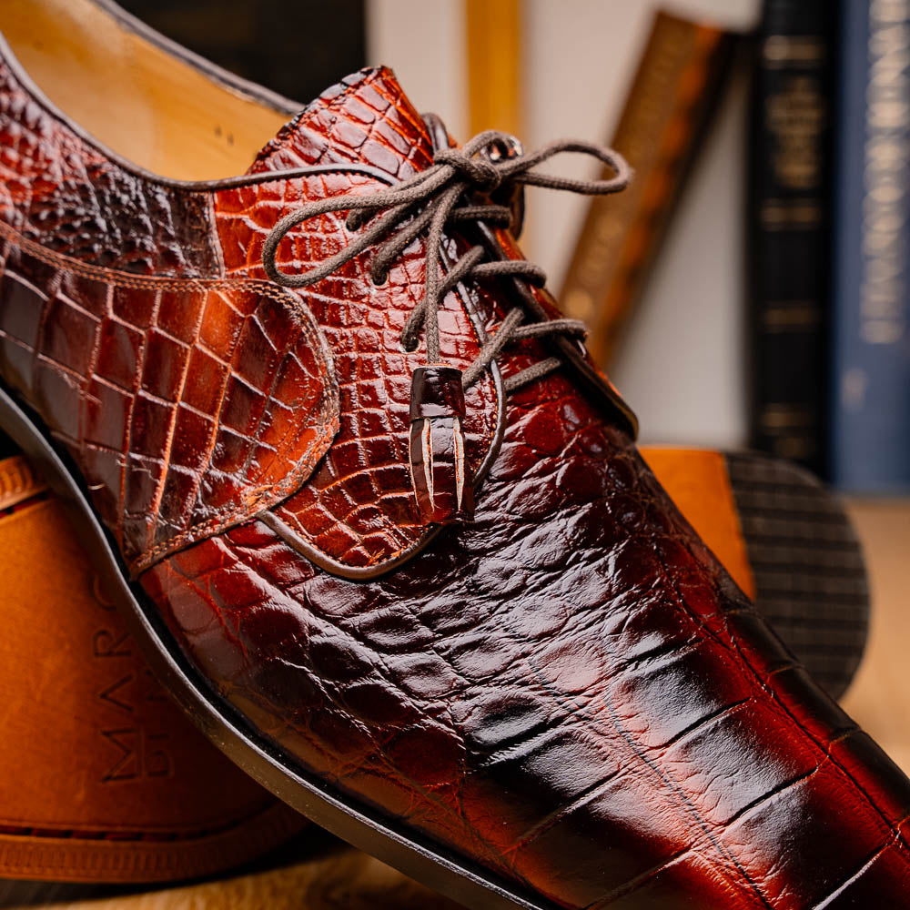 Marco Di Milano Fitipaldi Alligator Derby Rustic Cognac