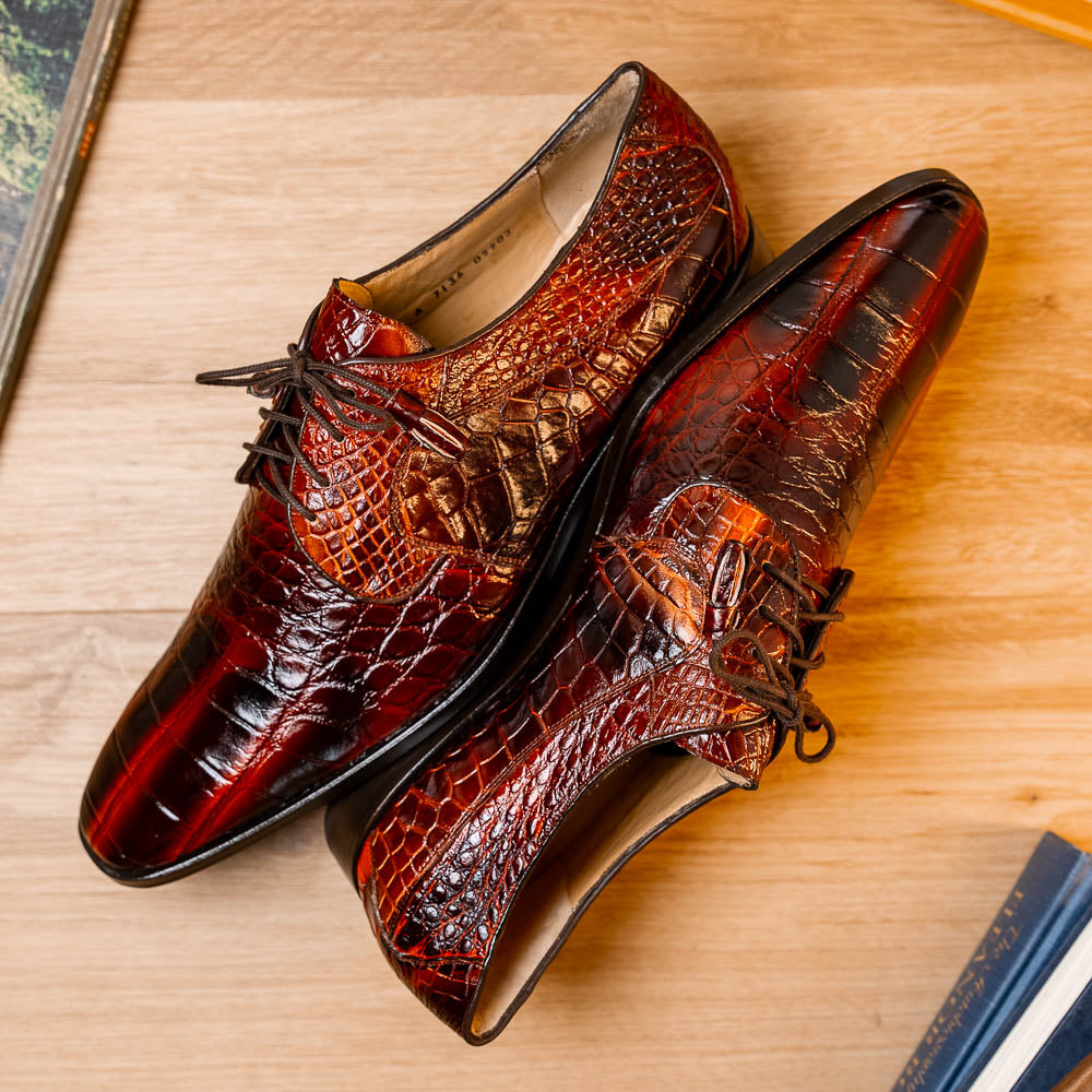 Marco Di Milano Fitipaldi Alligator Derby Rustic Cognac