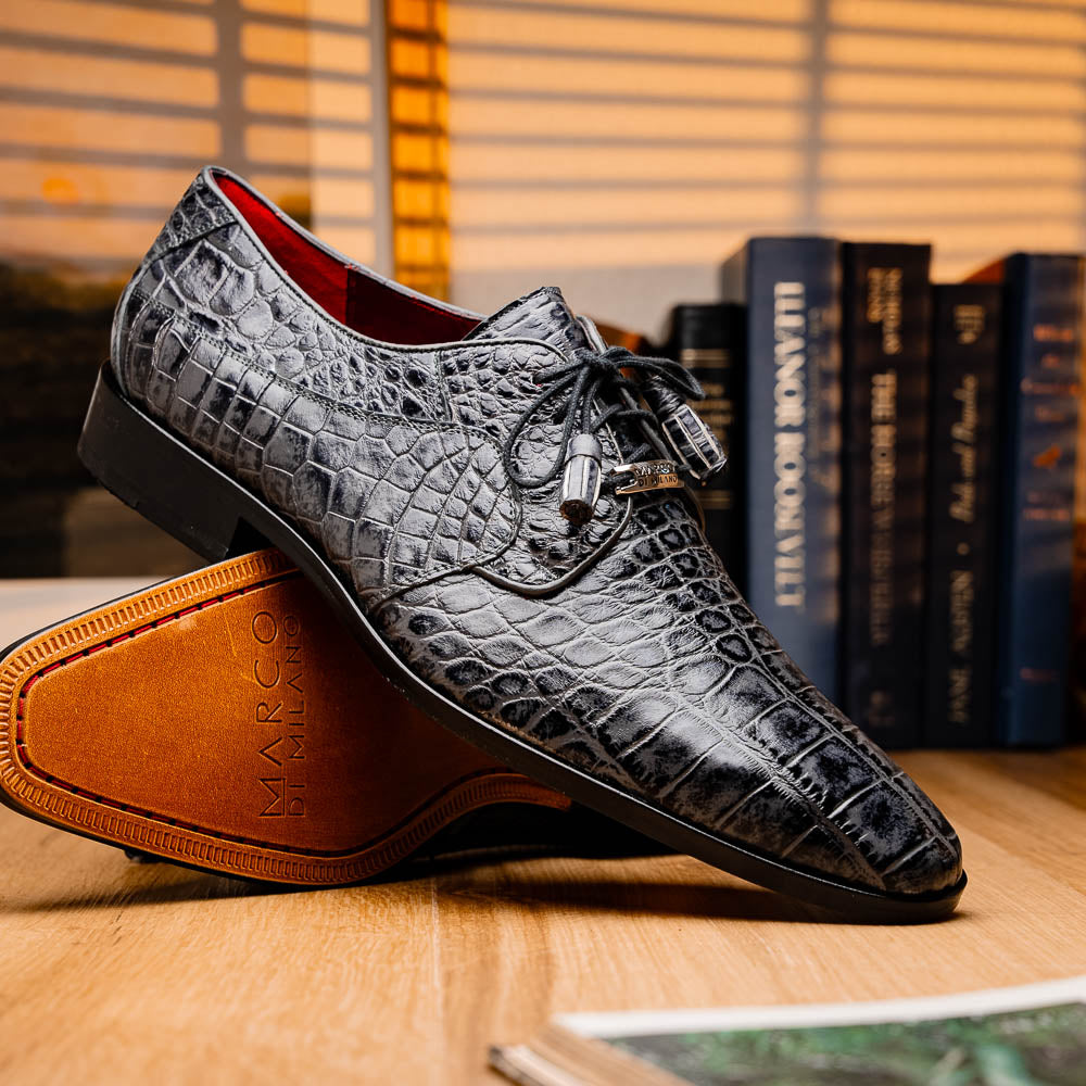 Marco Di Milano Fitipaldi Alligator Derby Rustic Grey