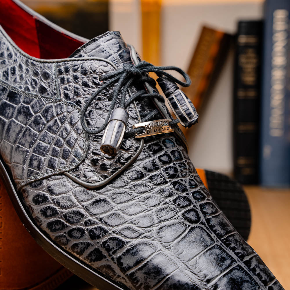 Marco Di Milano Fitipaldi Alligator Derby Rustic Grey